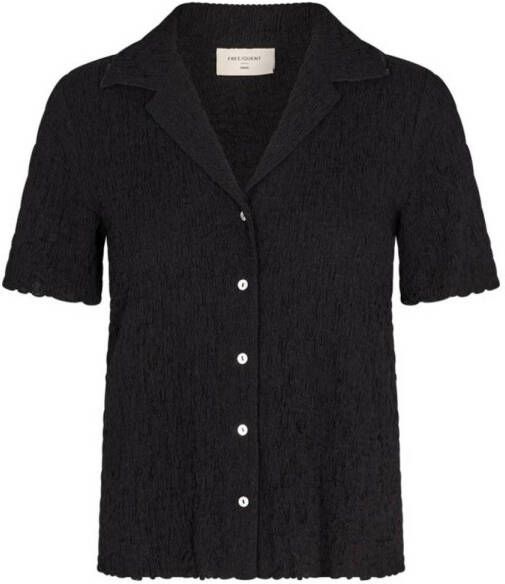 FREEQUENT blouse FQAZIZI met textuur zwart