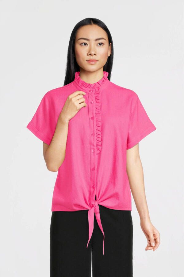 FREEQUENT blouse FQLAVA met linnen roze