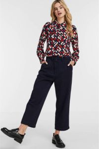 FREEQUENT blouse FQMOON met all over print rood blauw