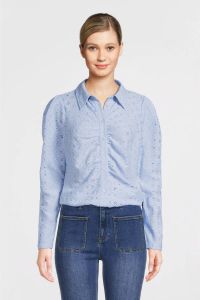 FREEQUENT blouse FQOFTEN met plooien blauw