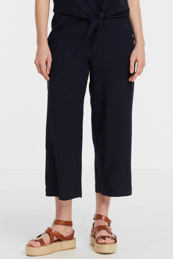 FREE QUENT Wide leg linnen culotte met tunnelkoord model 'Lava'