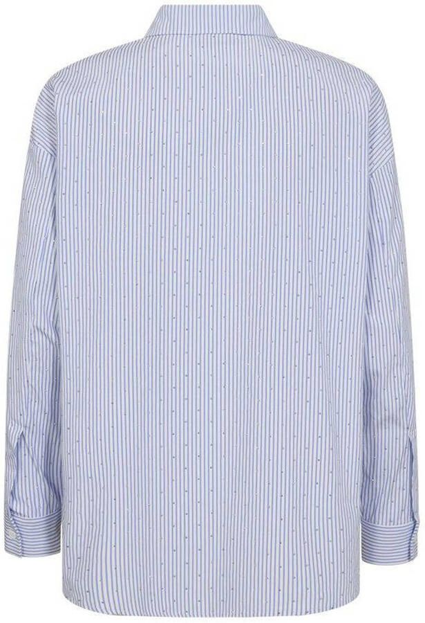 Freequent Gestreepte blouse met hotfix strass Blue Dames - Foto 2