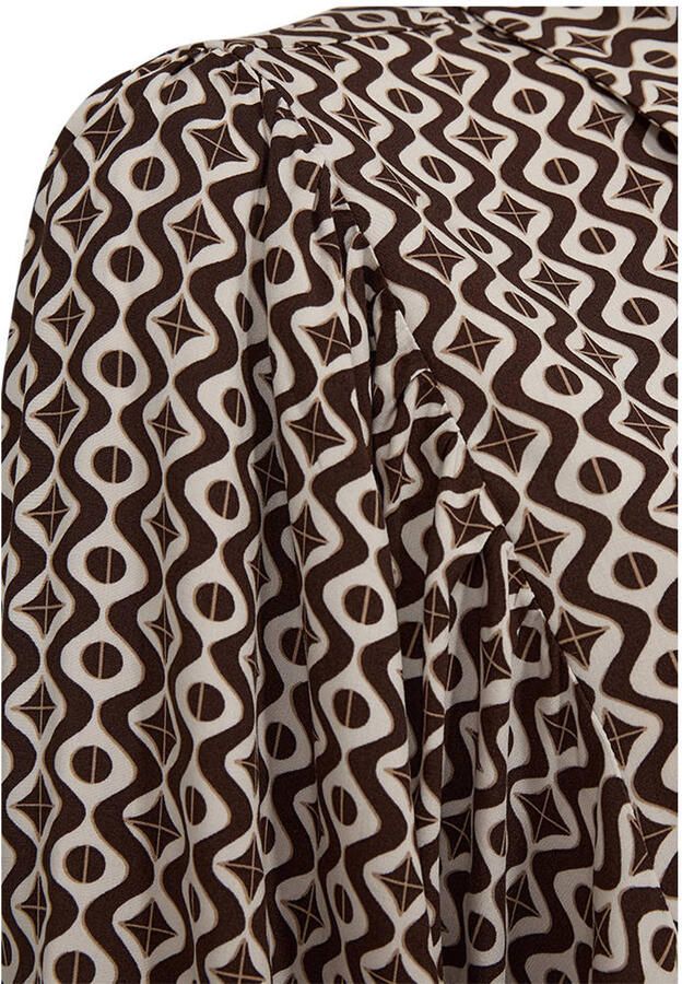 FREEQUENT blouse met print bruin - Foto 2