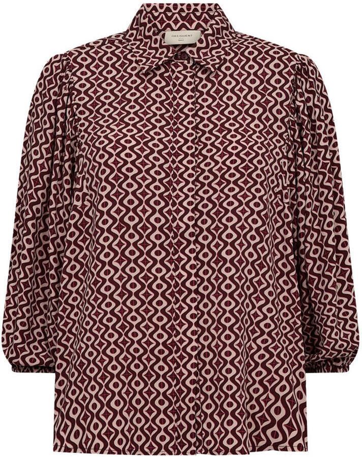FREEQUENT blouse met print donkerrood