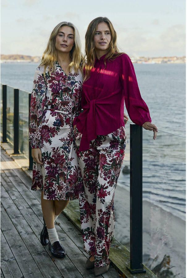 FREEQUENT blousejurk met ceintuur en print rood - Foto 3