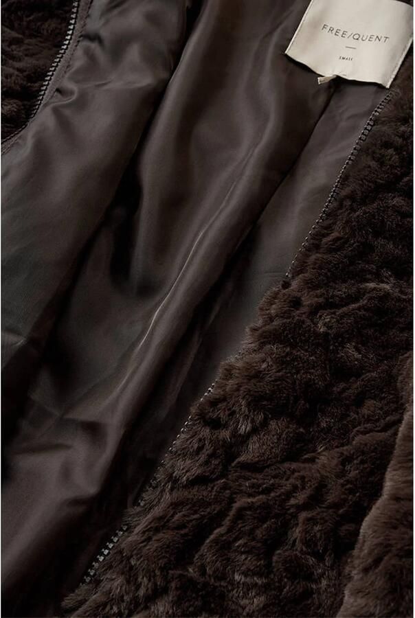 FREEQUENT faux fur jas donkerbruin - Foto 2
