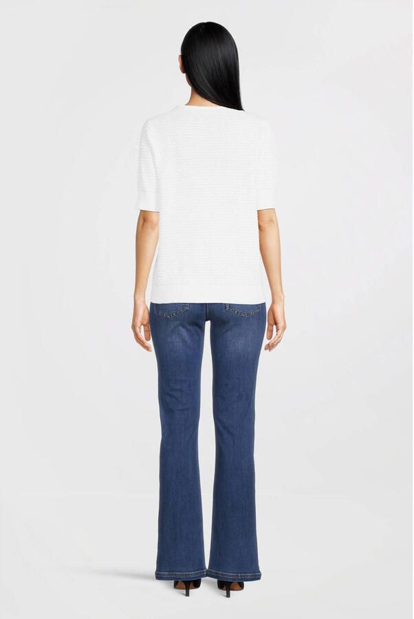 FREEQUENT fijngebreide top FQDODO met textuur van katoen offwhite - Foto 3