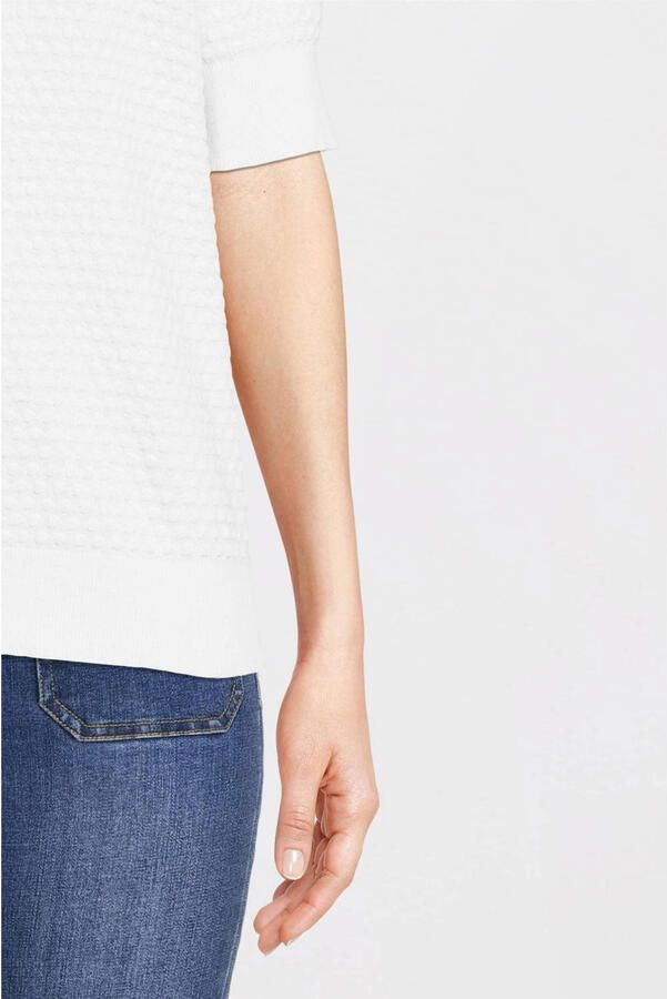 FREEQUENT fijngebreide top FQDODO met textuur van katoen offwhite - Foto 2