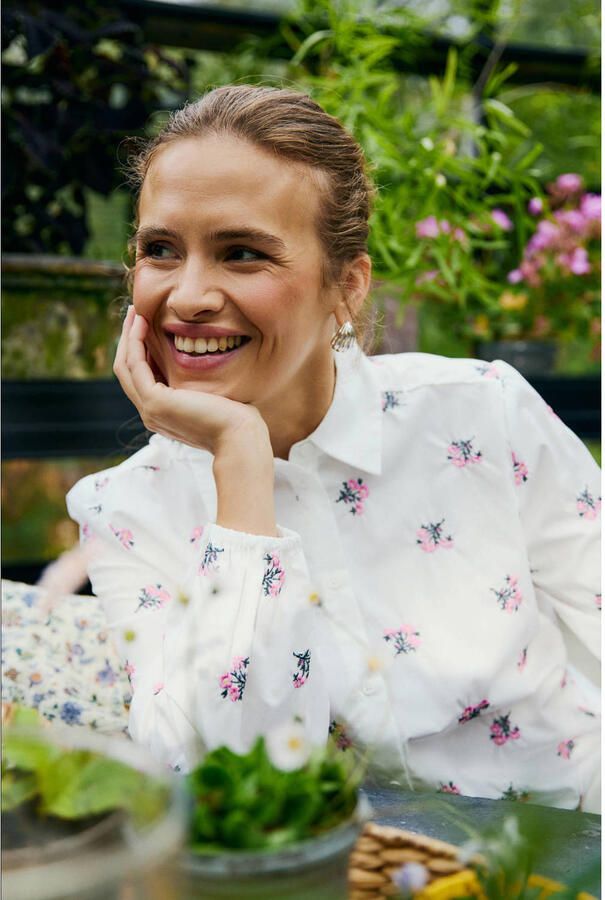 FREEQUENT gebloemde blouse wit