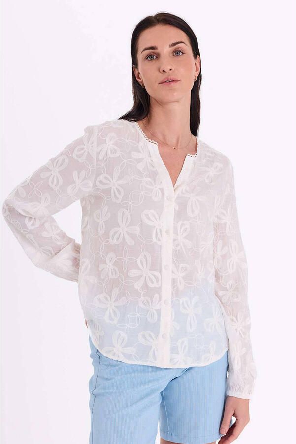 FREEQUENT gebloemde blouse wit