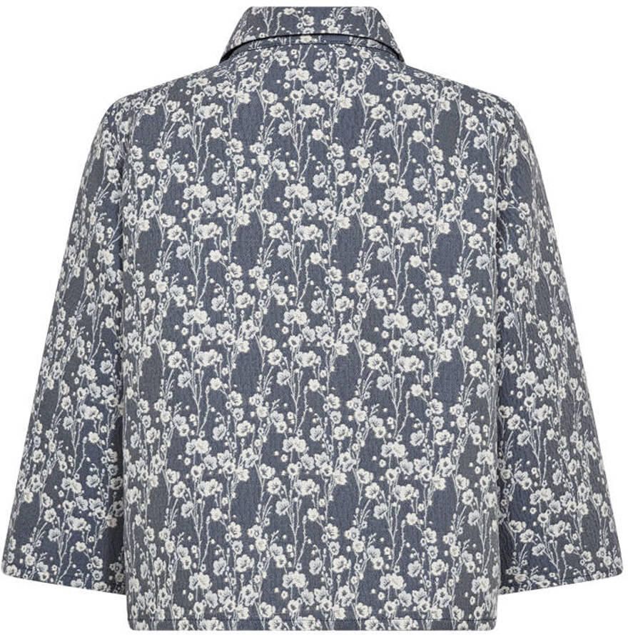 FREEQUENT gebloemde jas blauw