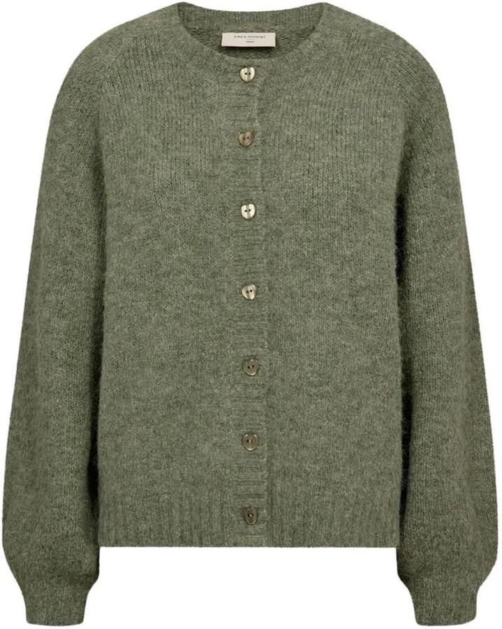 FREEQUENT gebreid vest met wol groen