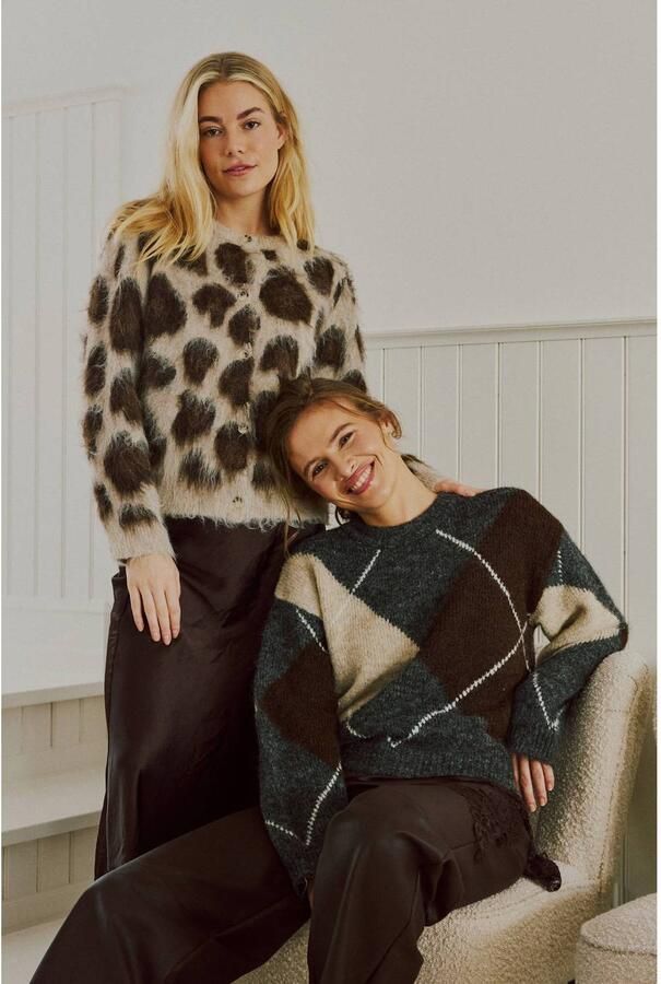 FREE QUENT relaxed fit gebreide pullover van elastische wolmix model 'lulu'