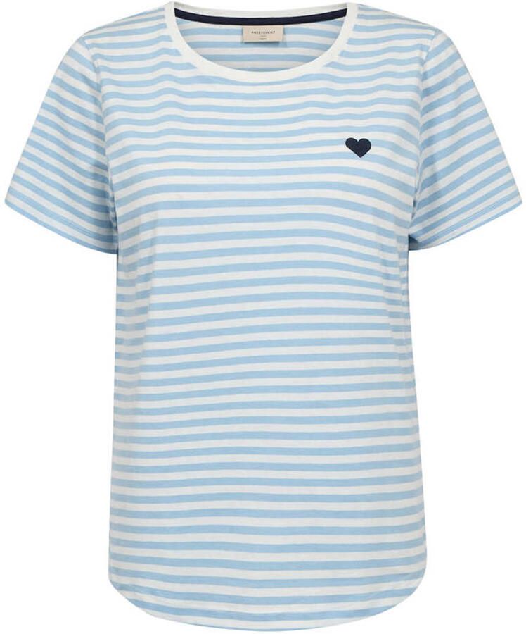 FREEQUENT gestreept T-shirt lichtblauw - Foto 2