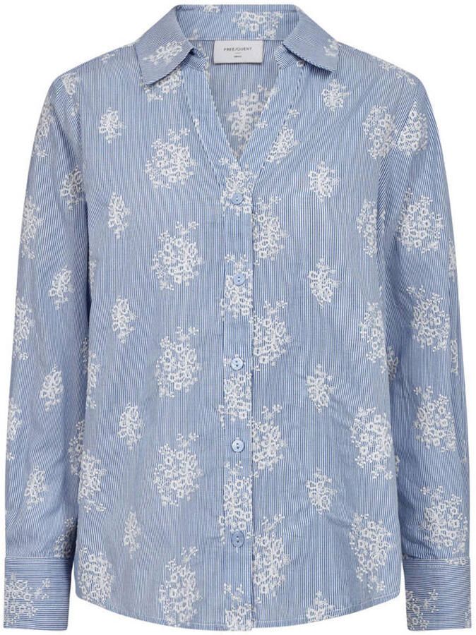 FREEQUENT gestreepte blouse blauw