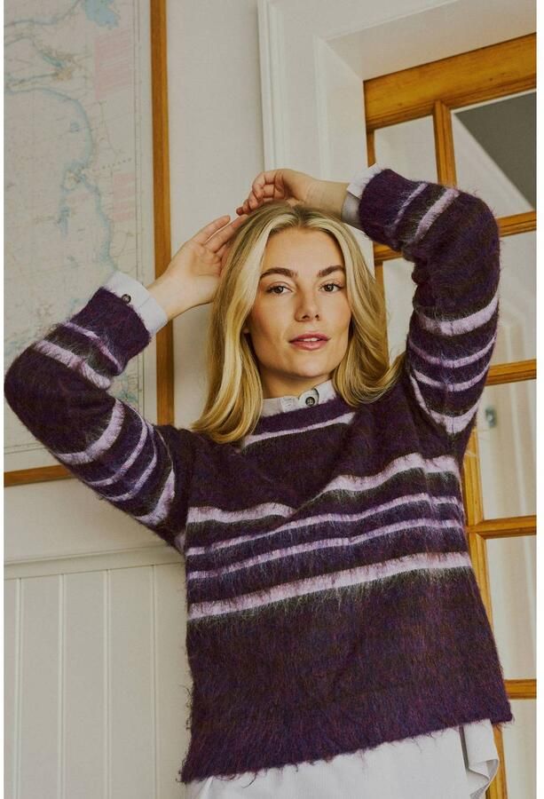 FREEQUENT gestreepte pullover paars