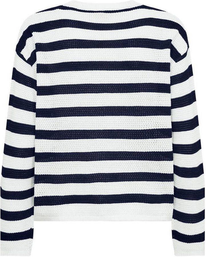 FREEQUENT gestreepte pullover wit gebreid