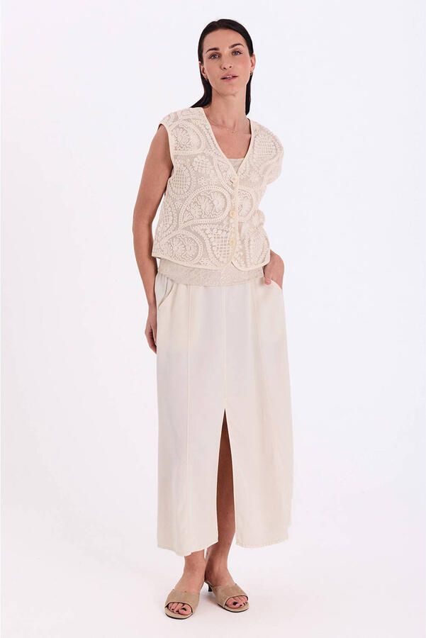 FREEQUENT gilet crochet crème