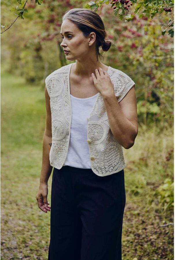 FREEQUENT gilet crochet crème - Foto 3
