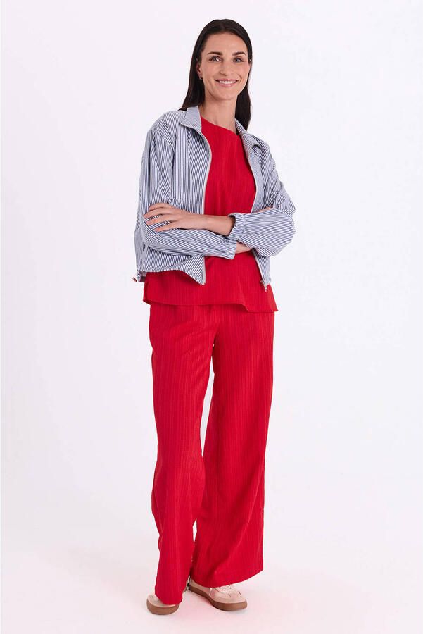 FREEQUENT top met textuur rood - Foto 2