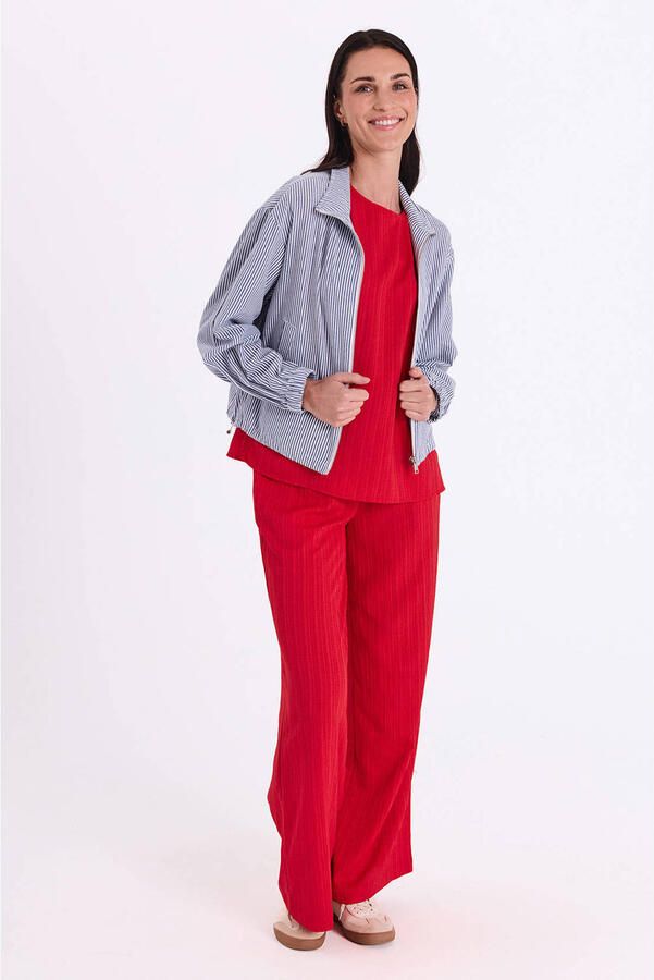 FREEQUENT top met textuur rood - Foto 3