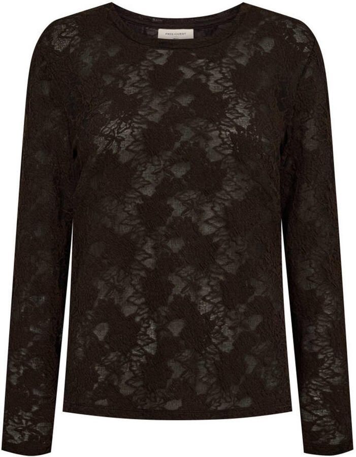 FREEQUENT kanten blouse zwart