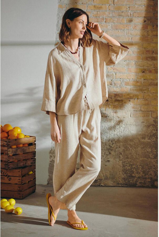 FREEQUENT linnen blouse zand - Foto 2