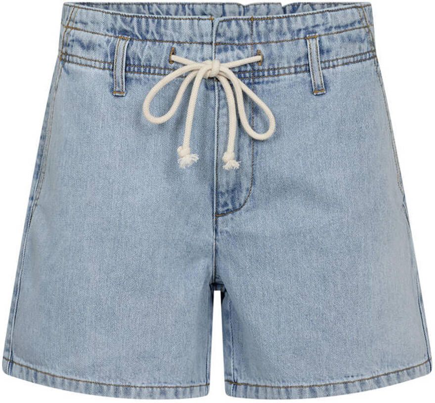 FREEQUENT regular fit denim short lichtblauw