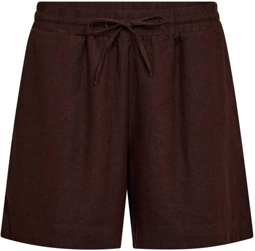 FREEQUENT regular waist casual short met linnen
