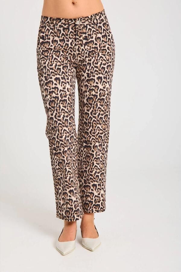 FREEQUENT straight regular waist broek donkerbruin - Foto 2