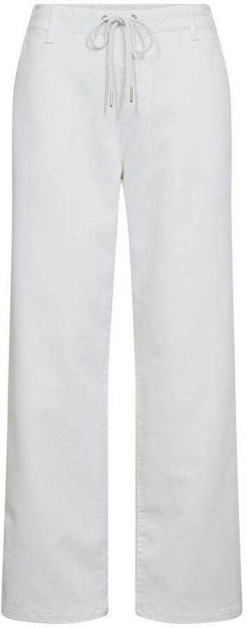 Freequent Witte casual broek met elastische tailleband White Dames