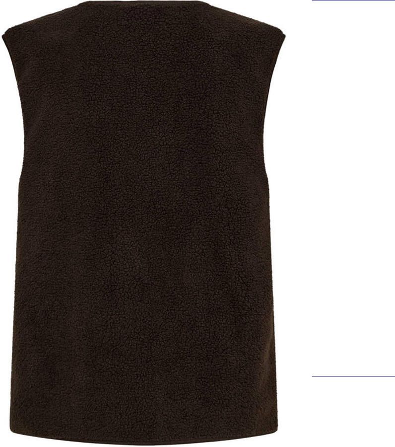 FREEQUENT teddy rechtvallend gilet donkerbruin - Foto 2