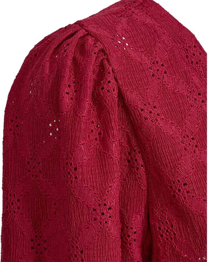 FREEQUENT top met broderie rood - Foto 2