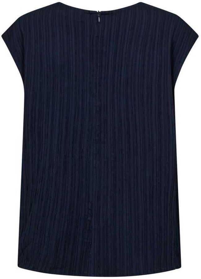 FREEQUENT top met textuur donkerblauw