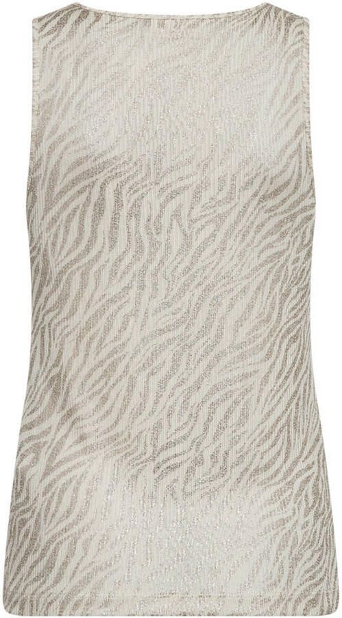 FREEQUENT top met zebraprint beige