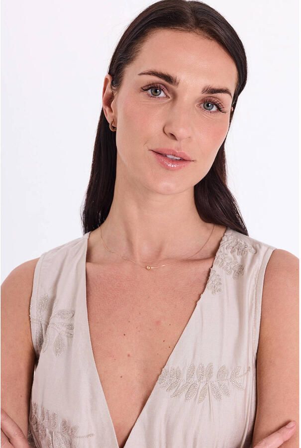 FREEQUENT viscose gebloemde midi jurk beige - Foto 2
