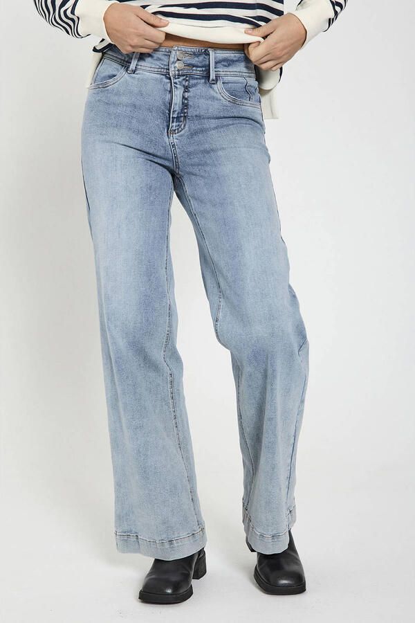 FREE QUENT Wide leg jeans met riemlussen model 'Lopez'