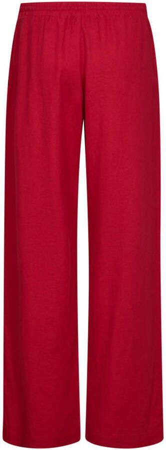 FREEQUENT wide leg regular waist broek met linnen