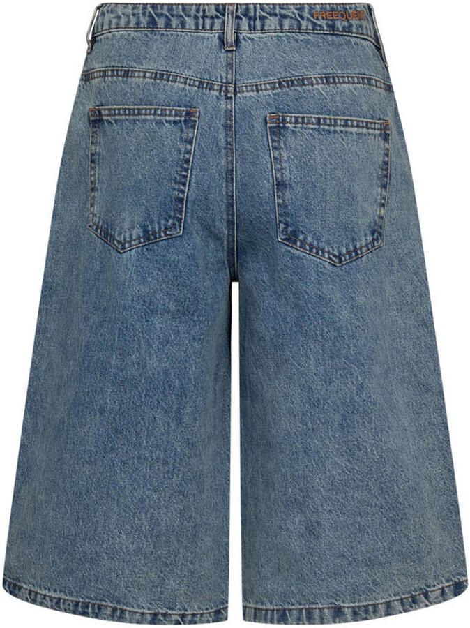 FREEQUENT wide leg regular waist short medium blue denim - Foto 2