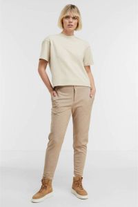 FREEQUENT gemêleerde tapered fit broek FQNANNI-ANKLE-PA bruin