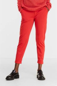 FREEQUENT gemêleerde tapered fit broek FQNANNI-ANKLE-PA rood