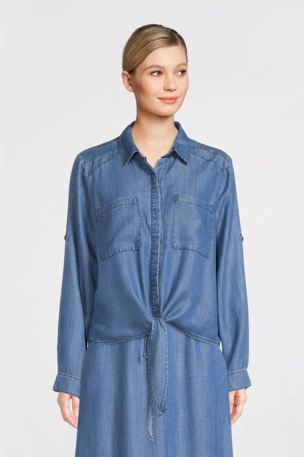 FREEQUENT geweven blouse blauw