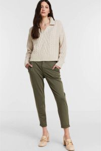 FREEQUENT slim fit broek NANNI-ANKLE-PA groen