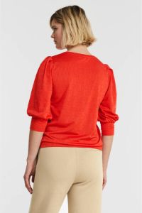 FREEQUENT top FQBLOND-BL-BALLOON met plooien rood