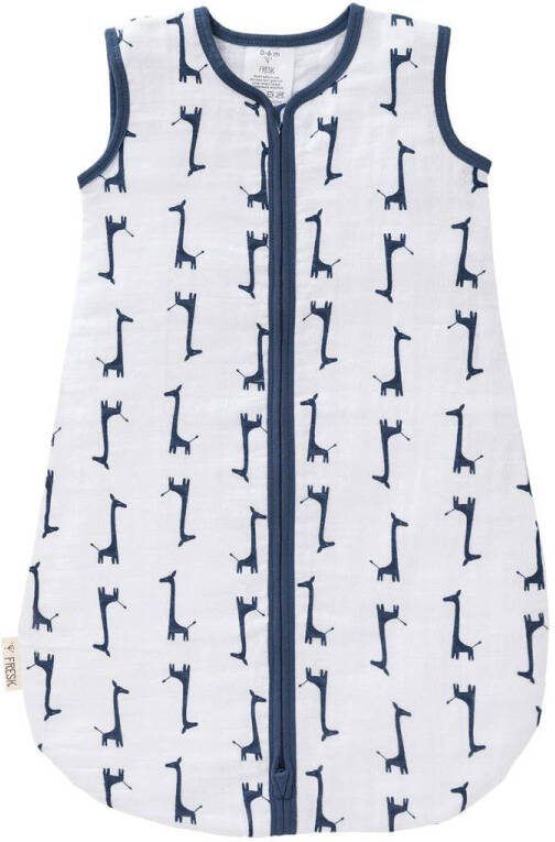 Fresk baby slaapzak muslin 2-laags giraf blauw Babyslaapzak 110 cm