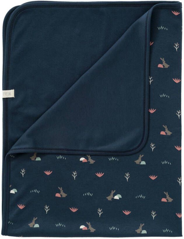 Fresk babydeken Rabbit mood indigo Wikkeldeken Blauw All over print