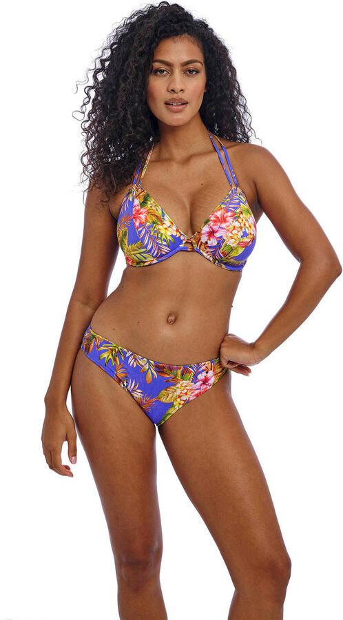 Freya bikinibroekje Tiger Valley blauw roze groen
