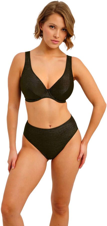 Freya high waist bikinibroekje Arizona Wave met lurex zwart