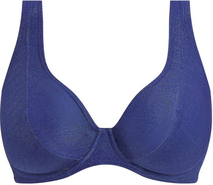 Freya niet-voorgevormde beugel bikinitop Arizona Wave met lurex blauw