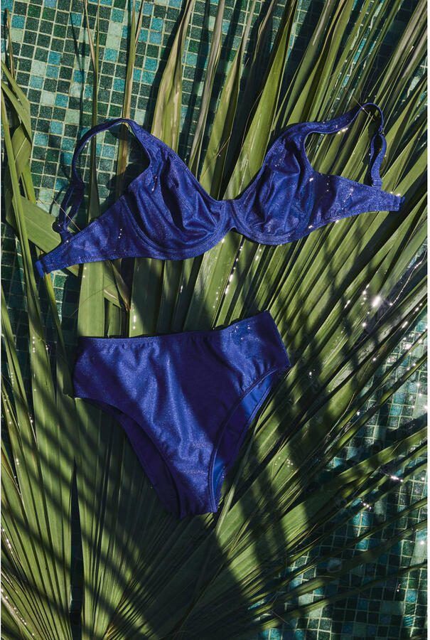 Freya niet-voorgevormde beugel bikinitop Arizona Wave met lurex blauw - Foto 2